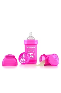 Антиколиковая розовая бутылочка для кормления, 180 мл Twistshake