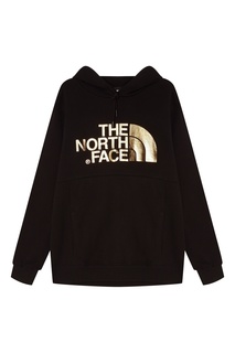 Черное худи с золотистым логотипом The North Face