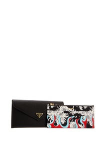 Черный кожаный кошелек Prada