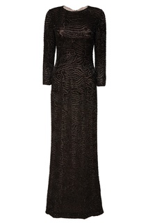 Платье, расшитое черным стеклярусом Chapurin