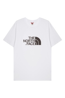 Белая футболка с черным логотипом The North Face