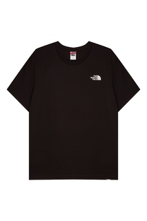 Черная футболка с белым логотипом The North Face