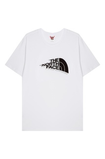 Белая хлопковая футболка с логотипом The North Face