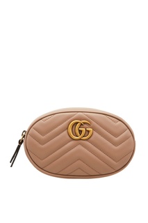 Розово-бежевая поясная сумка GG Marmont Gucci