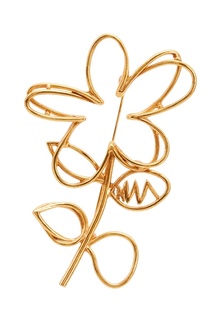 Позолоченная брошь Botanical Scribble Oscar de la Renta