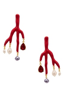 Красные серьги-кораллы Oscar de la Renta