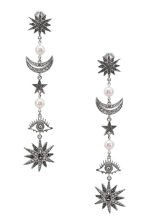 Клипсы-подвески с декором Oscar de la Renta