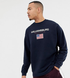 Oversize-свитшот с принтом ASOS DESIGN TALL - Темно-синий