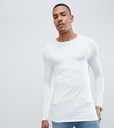 Белый обтягивающий лонгслив с круглым вырезом ASOS DESIGN Tall - Белый