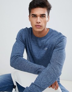 Hollister icon logo crew neck jumper in navy - Темно-синий