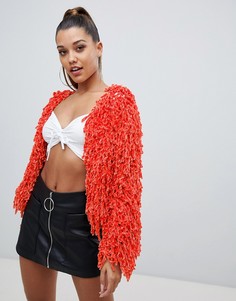 Кардиган из синели PrettyLittleThing - Красный