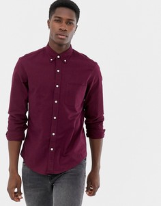 J.Crew Mercantile flex slim fit oxford shirt button down in burgundy marl - Красный