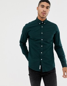 Бордовая оксфордская рубашка классического кроя Pull&Bear - Зеленый