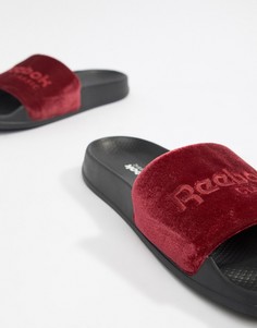 Красные махровые шлепанцы с логотипом Reebok CN4191 - Красный