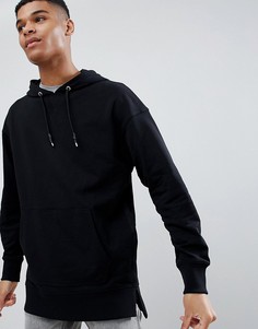 Худи с заниженной линией плеч New Look - Черный