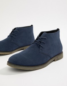 Темно-синие ботинки из искусственной замши Truffle Collection - Темно-синий