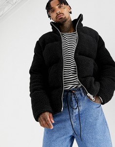 Черная куртка с искусственным мехом ASOS DESIGN - Черный