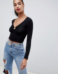 Лонгслив с кольцом ASOS DESIGN - Черный
