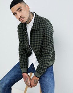 Зеленая куртка Харрингтон в клетку ASOS DESIGN - Зеленый