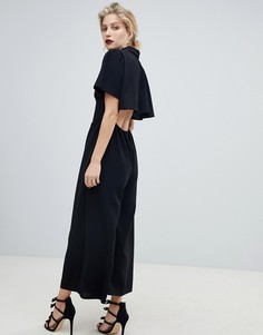 Комбинезон-рубашка с открытой спиной ASOS DESIGN - Черный