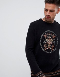 Черный джемпер с отделкой River Island - Черный