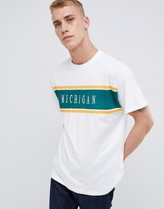 Белая футболка с принтом Michigan New Look - Белый