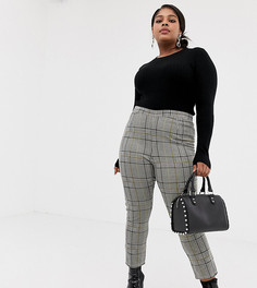 Жаккардовые брюки скинни в клетку с завышенной талией ASOS DESIGN Curve - Мульти