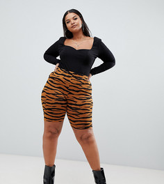 Шорты-леггинсы с тигровым принтом ASOS DESIGN Curve - Мульти