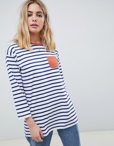 Лонгслив в полоску с контрастным карманом ASOS DESIGN - Мульти