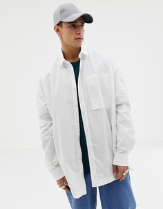 Белая oversize-рубашка из мягкого хлопка ASOS WHITE - Белый