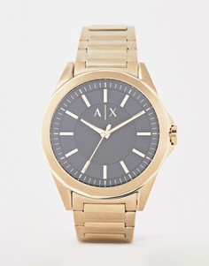 Золотистые наручные часы 44 мм Armani Exchange AX2619 Drexler - Золотой