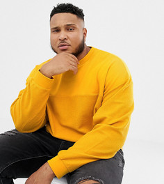 Желтый oversize-свитшот со вставками ASOS DESIGN plus - Желтый