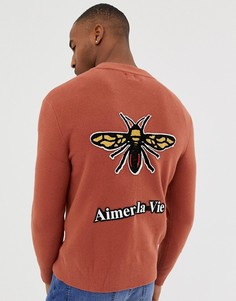 Джемпер на молнии с вышивкой River Island - Красный