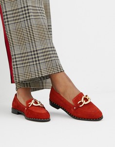 Кожаные туфли на плоской подошве River Island sammy mega stores - Коричневый