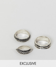 Комплект серебристых колец Reclaimed Vintage inspired эксклюзивно для ASOS - Серебряный