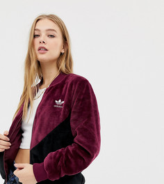 Спортивная куртка с отделкой из искусственного меха adidas Originals - Красный