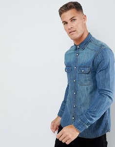 Синяя джинсовая рубашка Burton Menswear - Синий