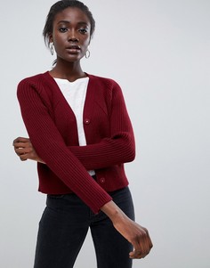Укороченный кардиган в рубчик ASOS DESIGN - Красный