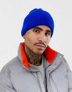 Синяя oversize-шапка бини ASOS DESIGN - Синий