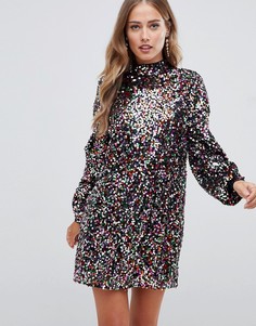 Цельнокройное платье мини с пайетками ASOS DESIGN - Красный