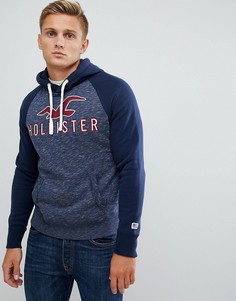 Худи темно-синего цвета с логотипом Hollister - Темно-синий