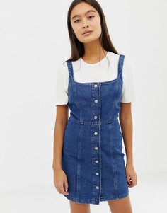 Джинсовое облегающее платье на кнопках ASOS DESIGN - Синий