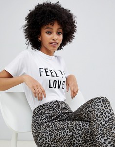 Футболка с принтом feel the love ASOS DESIGN - Белый