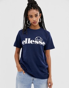 Футболка бойфренда с логотипом спереди Ellesse - Темно-синий