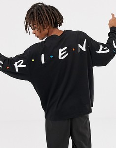 Oversize-лонгслив ASOS DESIGN Friends - Черный