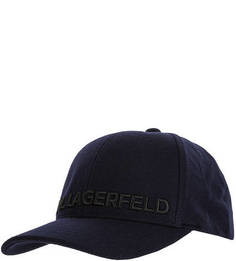 Бейсболка синего цвета из шерсти Karl Lagerfeld