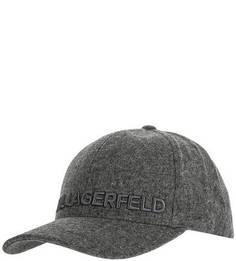 Бейсболка серого цвета из шерсти Karl Lagerfeld