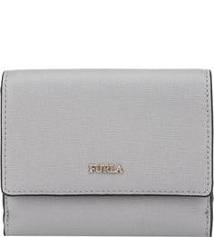 Серый кошелек из сафьяновой кожи Babylon Furla