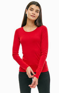 Красная хлопковая футболка с круглым вырезом S.Oliver