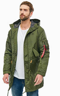 Парка цвета хаки с капюшоном Alpha Industries
